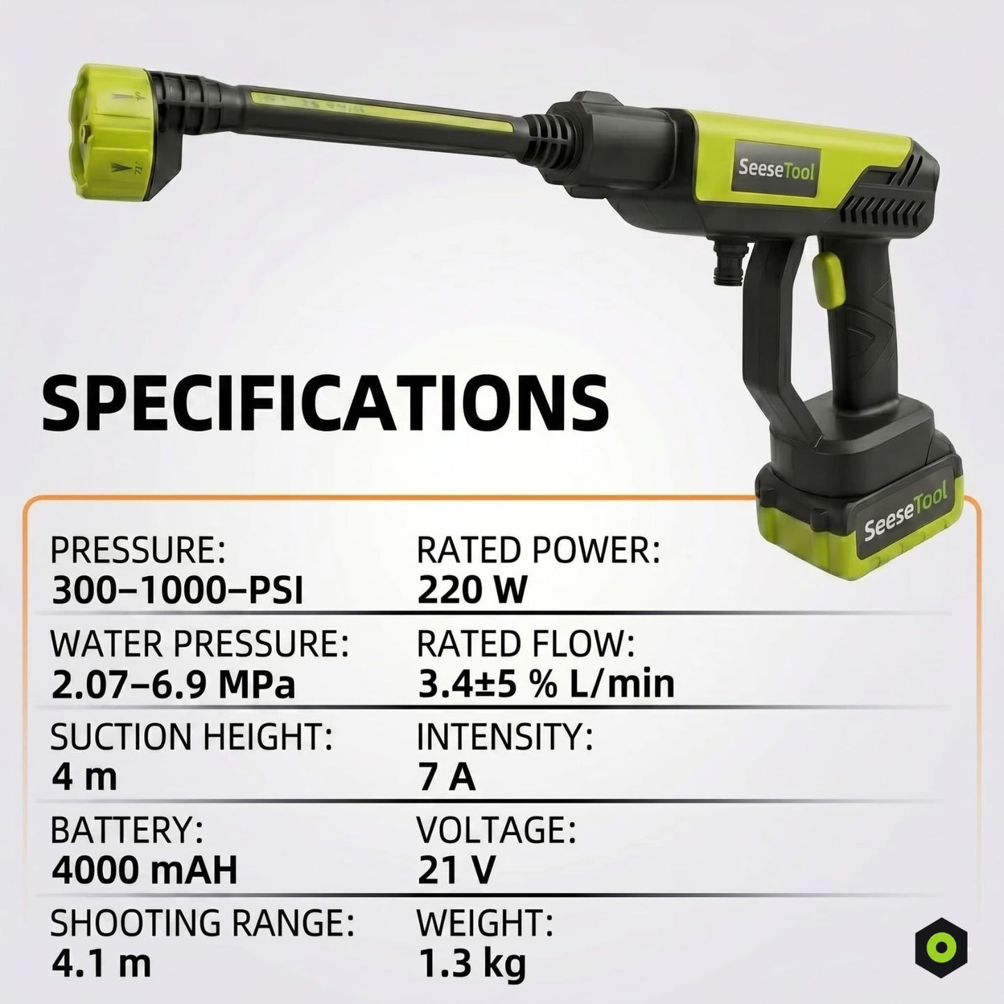 Cordless Portable Pressure Washer – 800 PSI, Rechargeable Battery