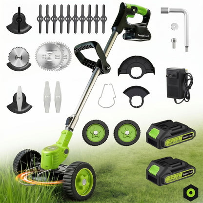 2-in-1 Cordless Grass Trimmer & Edger – Adjustable Height, Dual Safety Switch