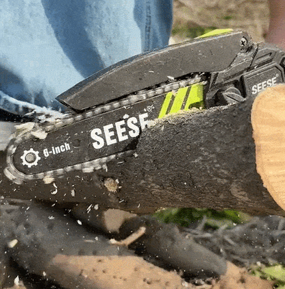 Cordless Mini Chainsaw – 6-Inch, Brushless Motor, Full Battery Bundle Seese Tool
